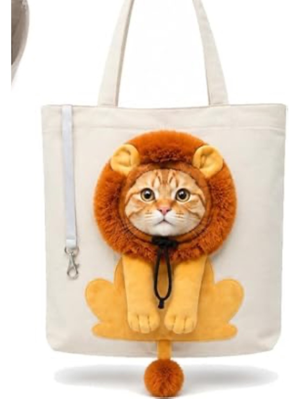 Cat Carrier Tote Bag with Lion Face Hole, Cat Carrier